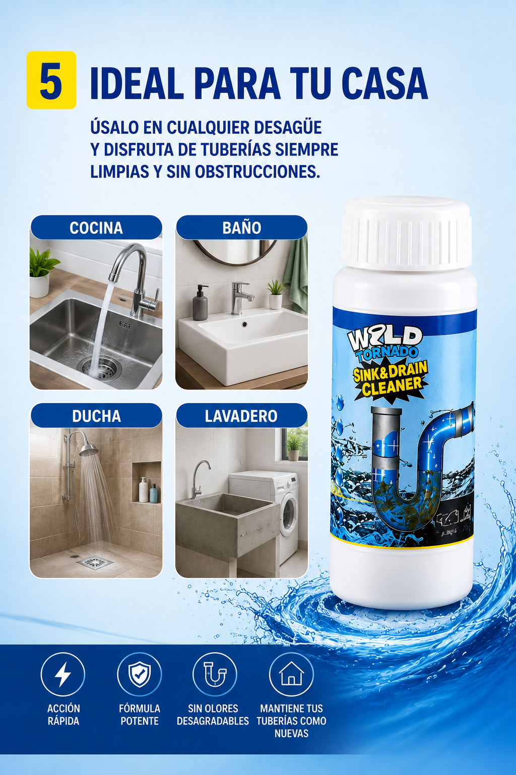 Polvo Limpiador De Drenaje