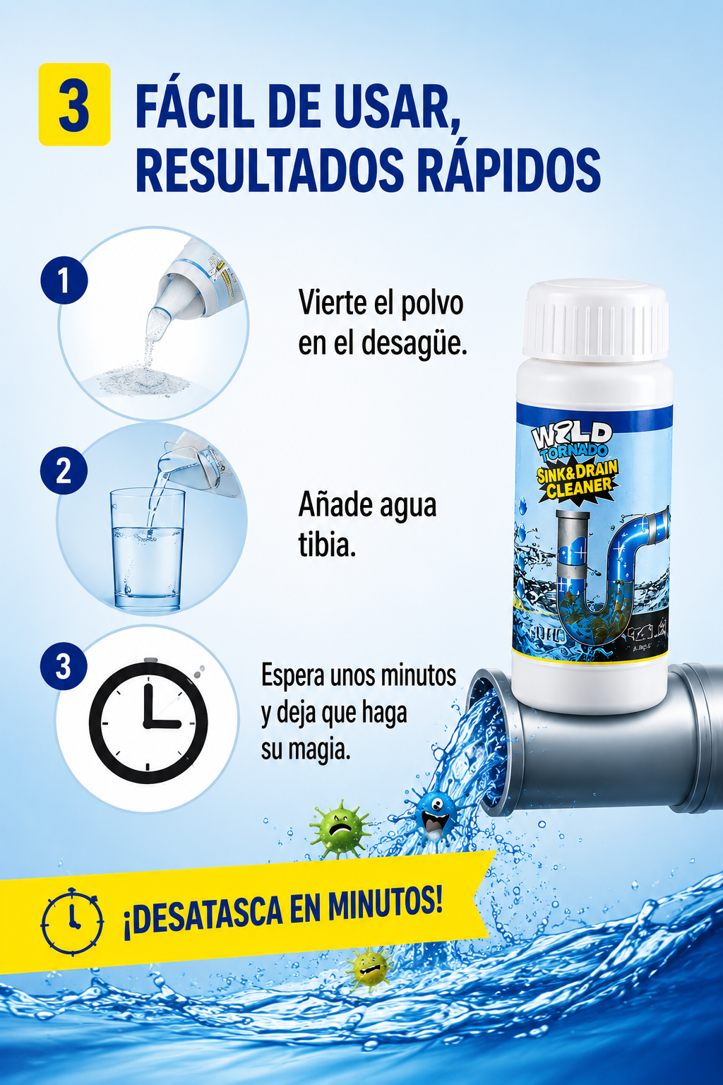Polvo Limpiador De Drenaje